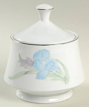 Lily (Platinum Verge) Sugar Bowl & Lid