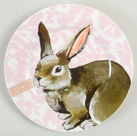 Pink Bunny Salad Plate