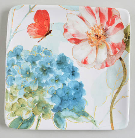 Rainbow Seeds Square Salad/Dessert Plate