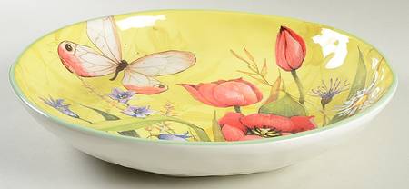 Floral Bouquet 13" Pasta Serving Bowl
