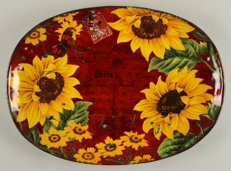 Sunflower Meadow 17" Oval Serving Platter
