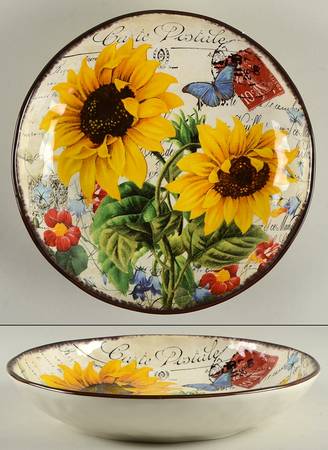 Sunflower Meadow 12" Pasta Serving Bowl