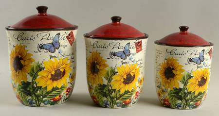 Sunflower Meadow (3 Piece) Canister Set (Box Set)