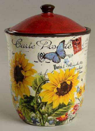 Sunflower Meadow Medium Canister & Lid