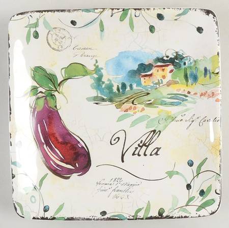 Villa Square Canape Plate by Certified International