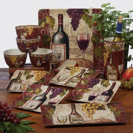 Wine Tasting Square Salad/Dessert Plate