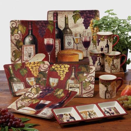 Wine Tasting Square Dinner Plate