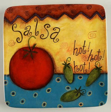 Salsa Square Salad/Dessert Plate
