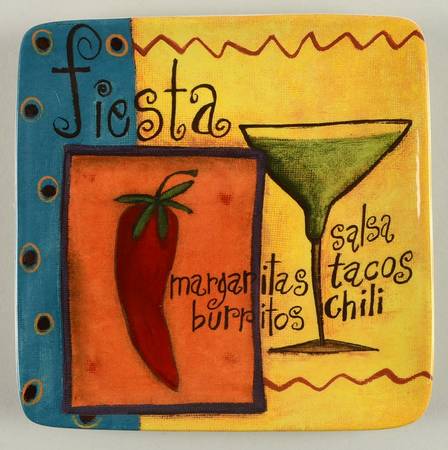 Salsa Square Salad/Dessert Plate