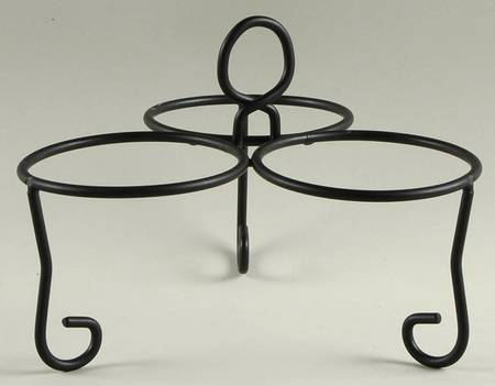 Salsa Metal Stand-For 3 Motif Condiment Bowl Set