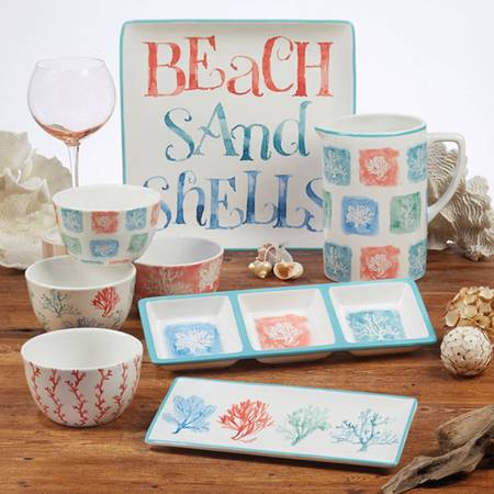 Water Coral 12" Square Serving Platter
