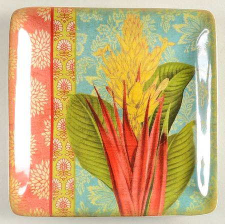 Tropics Square Canape Plate