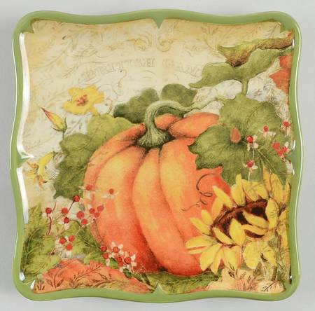 Botanical Harvest Square Canape Plate