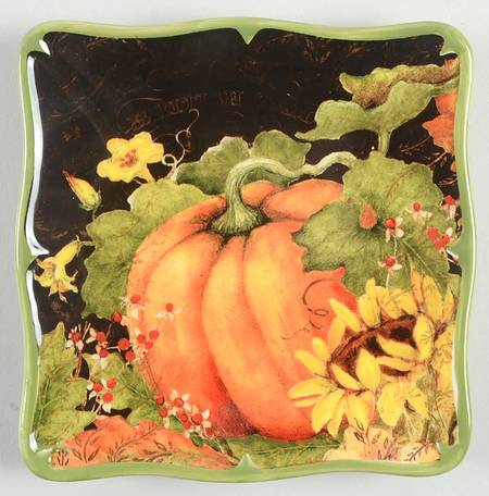Botanical Harvest Square Canape Plate