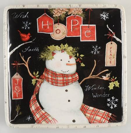 Woodland Christmas Square Salad/Dessert Plate