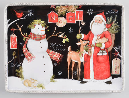 Woodland Christmas 16" Rectangular Serving Platter