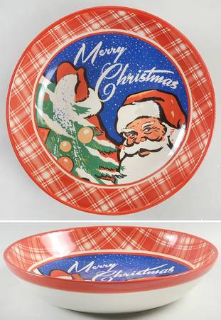 Retro Christmas 13" Pasta Serving Bowl