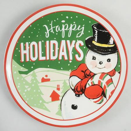Retro Christmas Dinner Plate