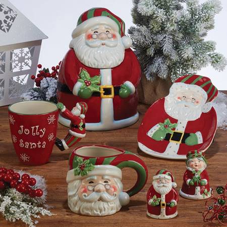 Christmas Fun Figural Cookie Jar & Lid