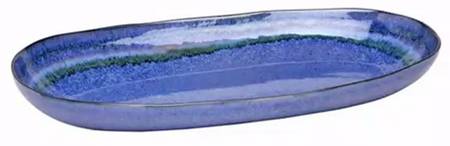 Sausalito Blue 13" Oval Serving Platter