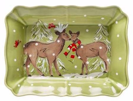 Deer Friends 14" Rectangular Baker