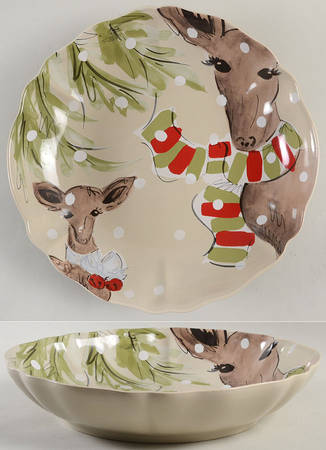 Deer Friends 13" Round Serving Bowl