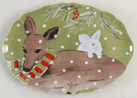 Deer Friends 12" Oval Serving Platter