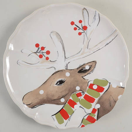 Deer Friends Dinner Plate with White Background