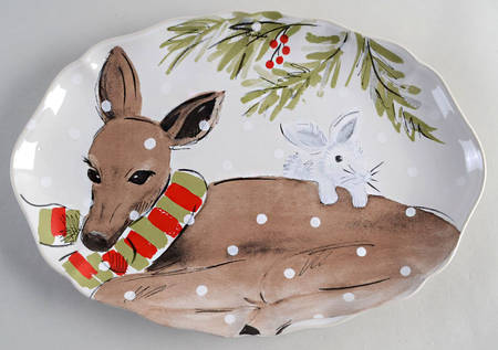 Deer Friends 12" Oval Serving Platter
