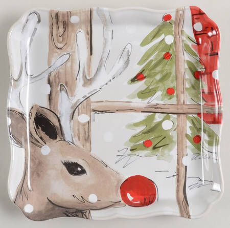 Deer Friends 8" Square Tray