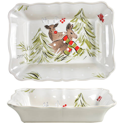 Deer Friends 12" Rectangular Baker