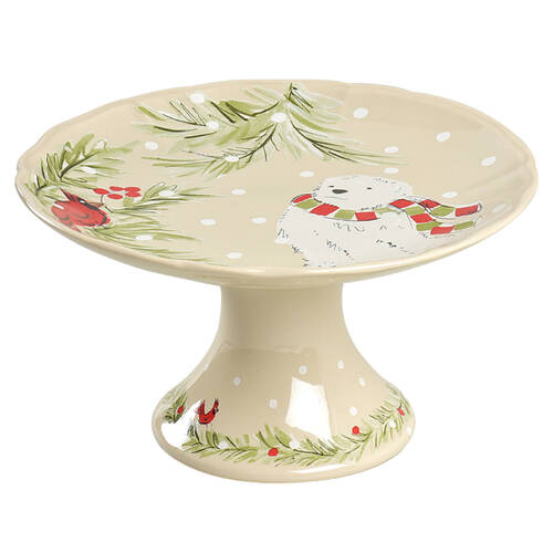 Deer Friends 8" Diameter Pedestal Cake Stand
