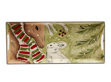 Deer Friends Rectangular Metal Tray