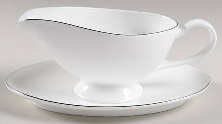 Maison (Platinum Rim) Gravy Boat & Underplate