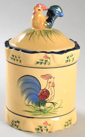 Rooster-Yellow Medium Canister & Lid
