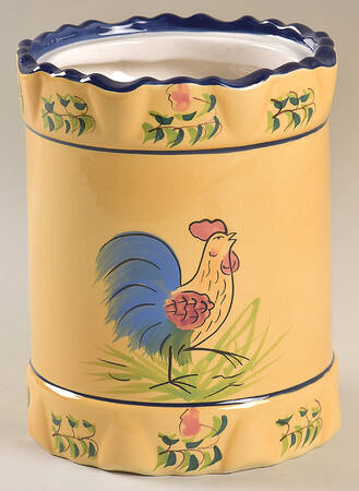 Rooster-Yellow Large Canister No Lid