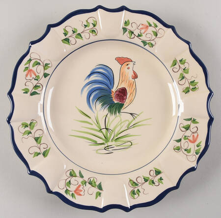 Rooster-Yellow Dinner Plate