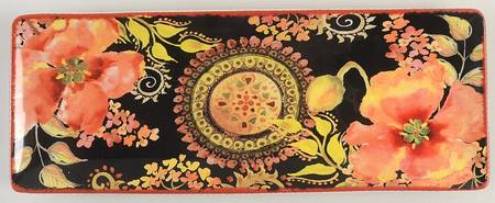 Watercolor Poppies 13" Rectangular Tray