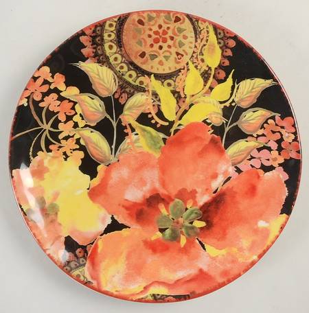 Watercolor Poppies Salad/Dessert Plate