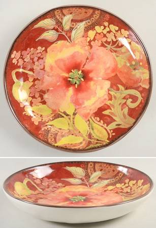Watercolor Poppies 8" Soup/Pasta Bowl