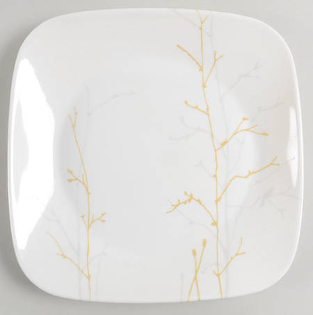 Gilded Woods Square Luncheon Plate