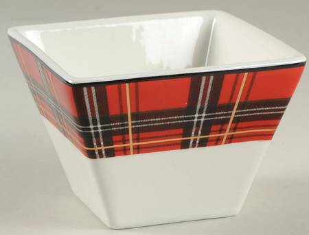 Plaid Individual Square Appetizer Bowl