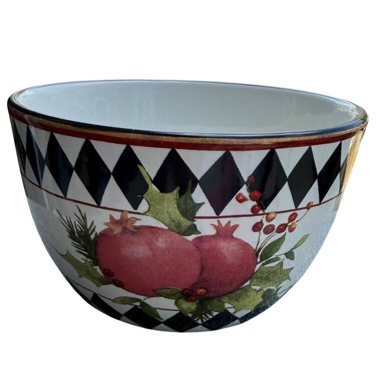 Holiday Harlequin Fruit/Dessert (Sauce) Bowl
