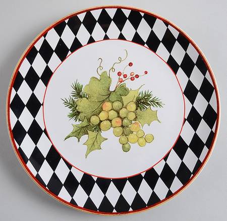 Holiday Harlequin Luncheon Plate