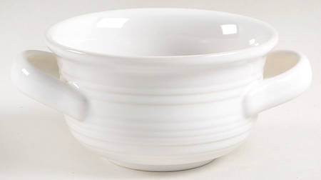 Farmhouse White Individual Handled Soup Bowl