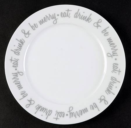 Script Gray Salad Plate