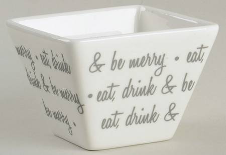 Script Gray Individual Square Appetizer Bowl