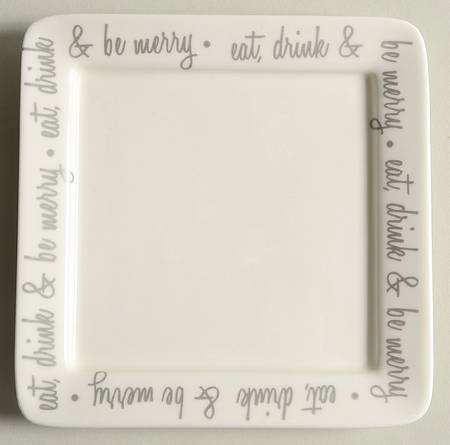 Script Gray Square Appetizer Plate