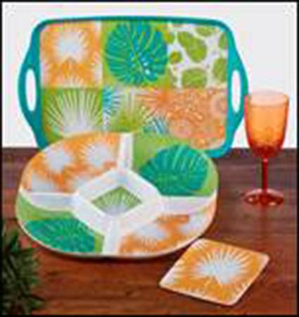 Paradise (Melamine) 19" Rectangular Handled Tray