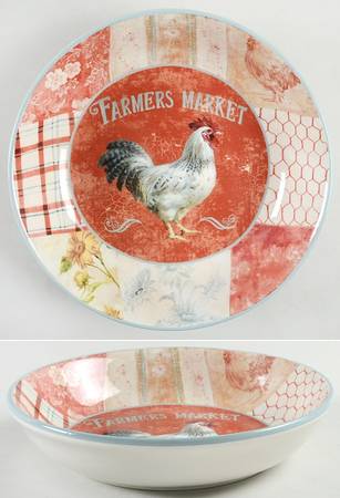Farm House Rooster 9" Soup/Pasta Bowl